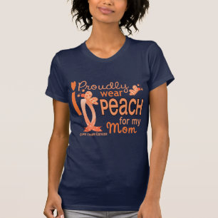 T-shirt Je porte la pêche pour mon Cancer utérin de la