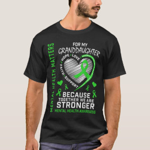 T-shirt Je Porte La Petite-Fille Verte Santé Mentale