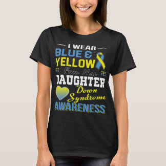 T-shirt je porte le bleu jaune pour la fille du syndrome d