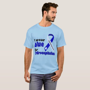 T-shirt Je porte le bleu pour l'Hydrocéphalie