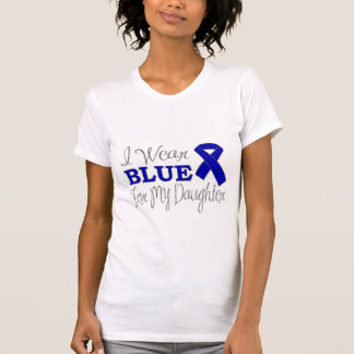 T-shirt Je porte le bleu pour ma fille (le ruban bleu)