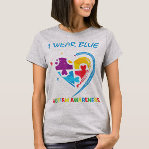 T-shirt Je porte le bleu pour ma Godgirl Sensibilisation s
