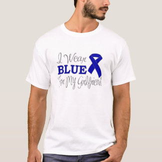 T-shirt Je porte le bleu pour mon amie (le ruban bleu)