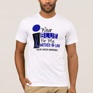 T-shirt Je porte le bleu pour mon CANCER DU COLON de la
