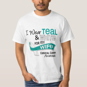 T-shirt Je porte le cancer du col de l'utérus d'épouse