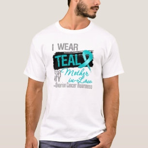 T-shirt Je porte le Cancer ovarien de belle-mère turquois