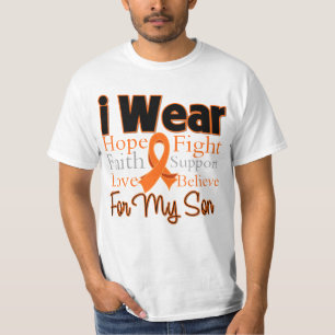 T-shirt Je Porte Le Collage De Ruban Son - Leucémie