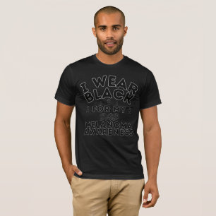 T-shirt Je Porte Le Noir Pour Mon Père Melanoma