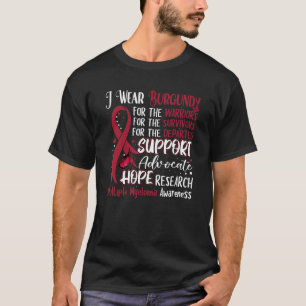T-shirt Je Porte Le Papillon Bourgogne Support Multiples M