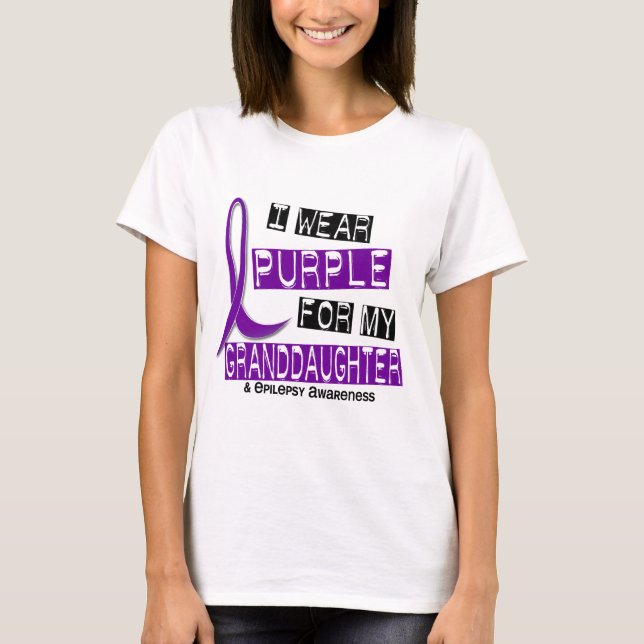 T-shirt Je porte le pourpre pour ma épilepsie de la (Devant)