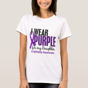T-shirt Je porte le pourpre pour ma épilepsie de la fille