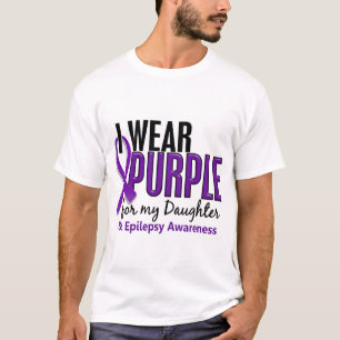 T-shirt Je porte le pourpre pour ma épilepsie de la fille