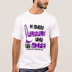 T-shirt Je porte le pourpre pour ma épilepsie de l'épouse