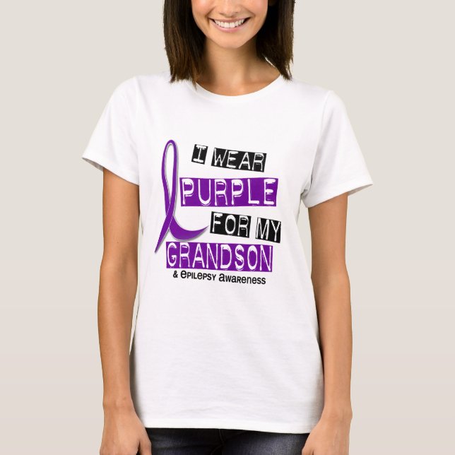 T-shirt Je porte le pourpre pour ma épilepsie du (Devant)