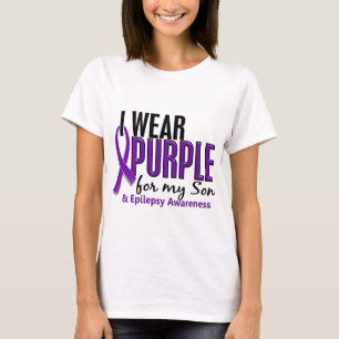 T-shirt Je porte le pourpre pour ma épilepsie du fils 10