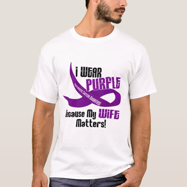 T-shirt Je porte le pourpre pour mon CANCER PANCRÉATIQUE (Devant)