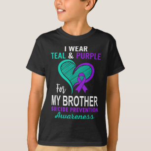 T-shirt Je Porte Le Purple Turquoise En Mémoire De Mon Sui