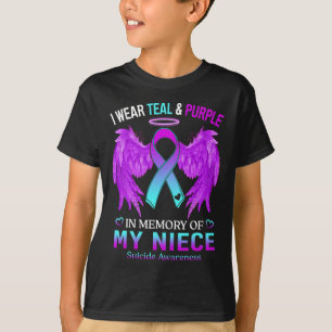 T-shirt Je Porte Le Purple Turquoise En Mémoire Du Suicide