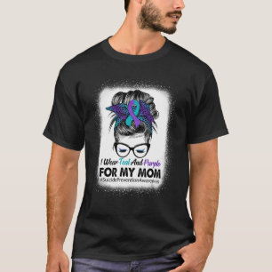 T-shirt Je Porte Le Purple Turquoise Pour Maman Prévention