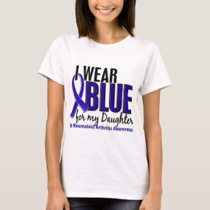 T-shirt Je porte le RA bleu de rhumatisme articulaire de