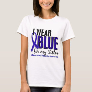 T-shirt Je porte le RA bleu de rhumatisme articulaire de