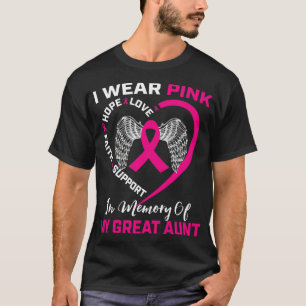T-shirt Je Porte Le Rose En Mémoire De Ma Grande Tante Br