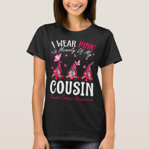 T-shirt Je Porte Le Rose En Mémoire De Mon Cousin Cancer D