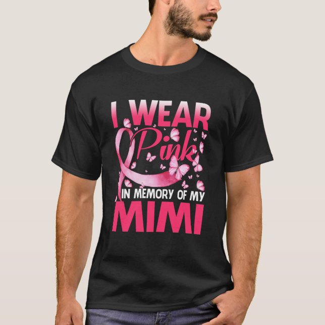 T-shirt Je Porte Le Rose En Mémoire De Mon Mimi (Devant)