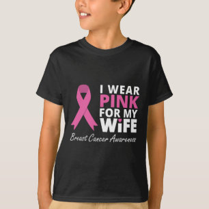 T-shirt Je Porte Le Rose Pour Ma Femme Ribbon Famille Amou