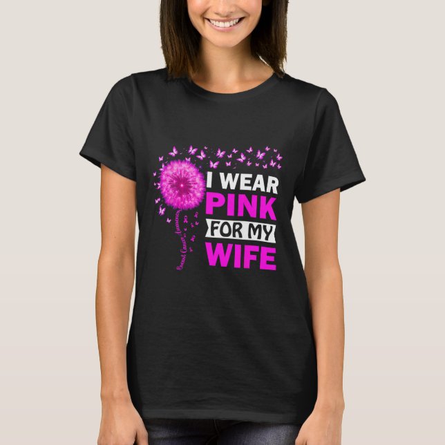 T-shirt Je Porte Le Rose Pour Ma Femme Sensibilisation Au  (Devant)
