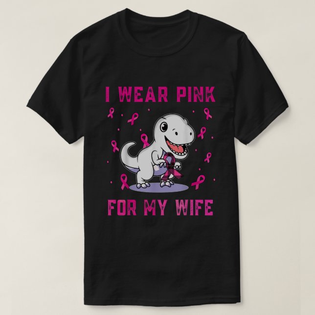 T-shirt Je Porte Le Rose Pour Ma Femme Sensibilisation Au  (Design devant)