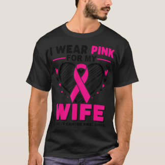 T-shirt Je Porte Le Rose Pour Ma Femme Sensibilisation Au