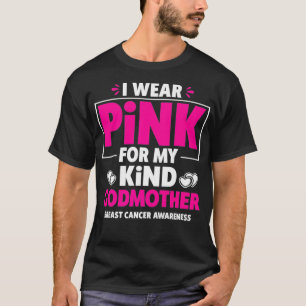 T-shirt Je Porte Le Rose Pour Ma Godmère Cancer du Sein