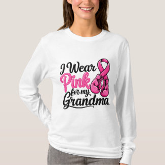 T-shirt Je Porte le Rose pour Ma Grand-Mère Sensibilisatio