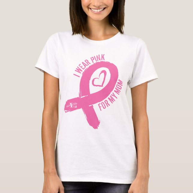T-shirt Je Porte Le Rose Pour Ma Mère (Devant)