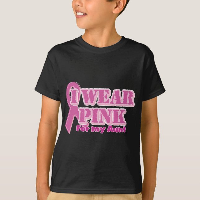 T-shirt Je porte le rose pour ma tante (Devant)