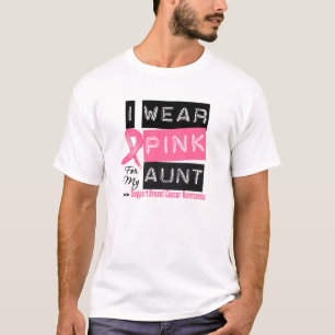 T-shirt Je porte le rose pour ma tante cancer du sein