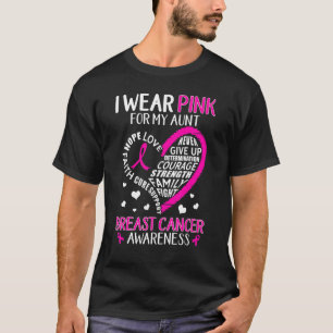 T-shirt Je Porte Le Rose Pour Ma Tante Coeur Foi Espérance