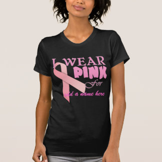 T-shirt Je porte le rose pour Tempate nommé pour le cancer