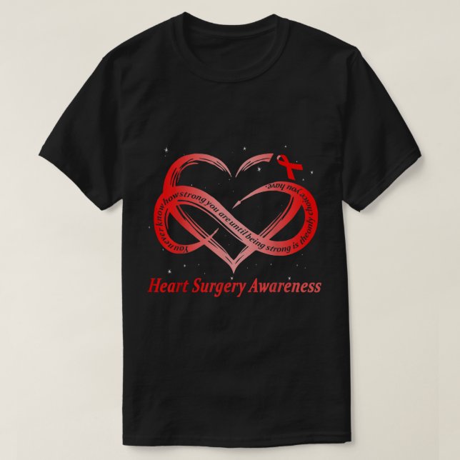 T-shirt Je Porte Le Rouge Pour Chirurgie Cardiaque Guerrie (Design devant)