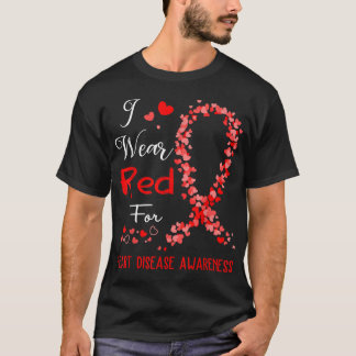 T-shirt Je Porte Le Rouge Pour La Sensibilisation Aux Mala