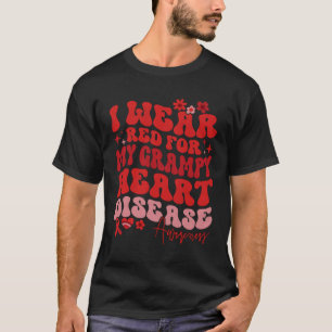 T-shirt Je Porte Le Rouge Pour Ma Maladie Coeur Grampy Qui