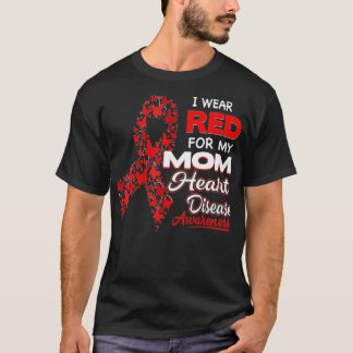 T-shirt Je porte le rouge pour ma maman Maladie cardiaque 