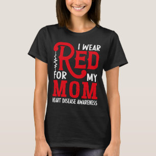 T-shirt Je Porte Le Rouge Pour Ma Maman Mois Américain Des
