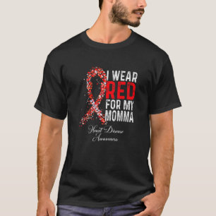 T-shirt Je Porte Le Rouge Pour Ma Mère Sensibilisation Aux