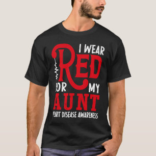 T-shirt Je Porte Le Rouge Pour Ma Tante Maladie Cardiaque