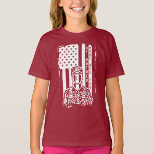 T-shirt Je Porte Le Rouge Pour Mère - Service Militaire H