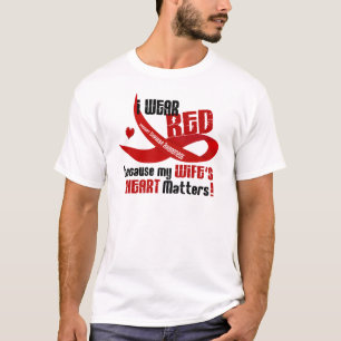 T-shirt Je porte le rouge pour mon épouse 33
