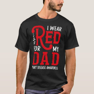 T-shirt Je Porte Le Rouge Pour Mon Père Mois Américain De