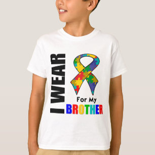 T-shirt Je porte le ruban d'autisme pour mon frère